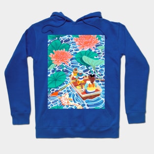 Boating through the water lilies Hoodie